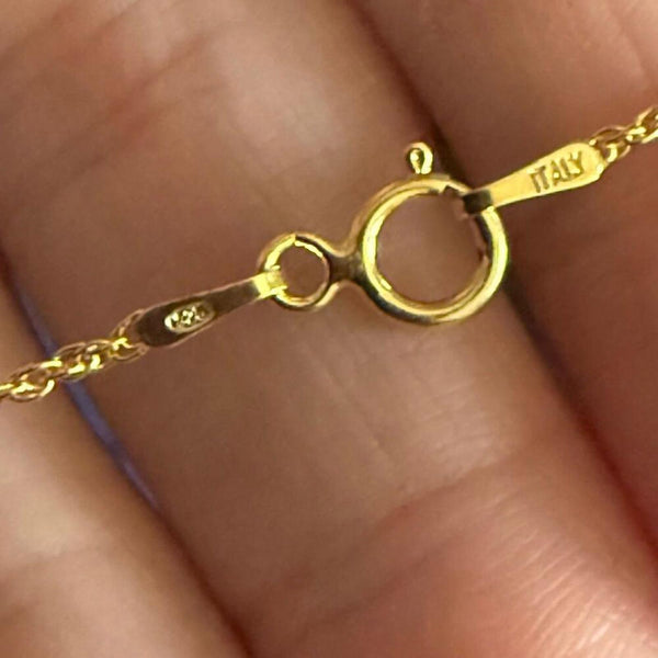 Dainty Gold Vermeil Diamond Simulant Cross Pendant High Polish 18 Inch Necklace