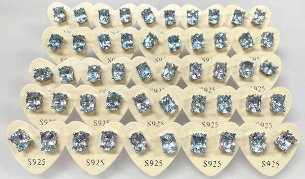 Natural Topaz Stud Earring 6x8mm