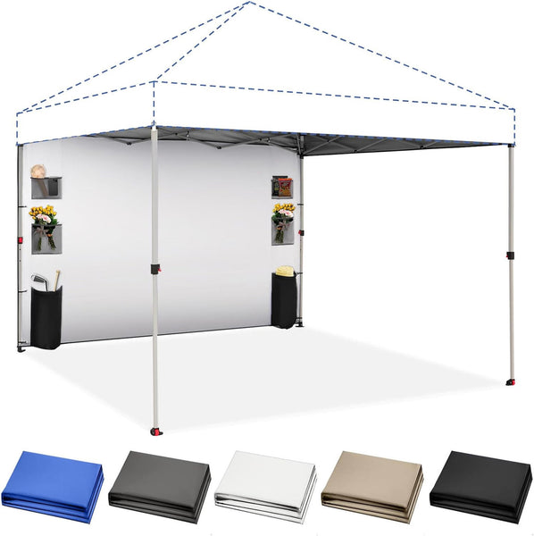 Sidewall Silver for 10X10 Pop up Canopy Sidewall with 6 Pockets 1 Pack Black