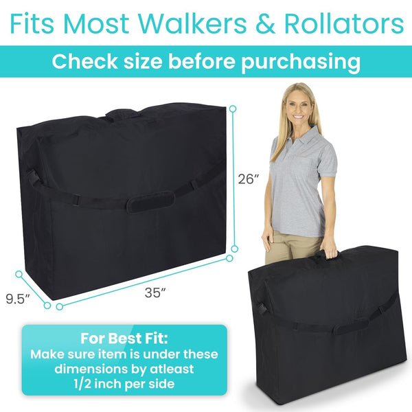 Vive XL Carry & Travel Bag for Rollator Walkers & Transport Chairs - Waterproof