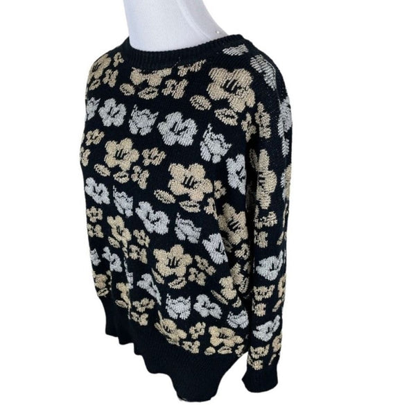 Vintage International Sportswear Metallic Floral Sweater