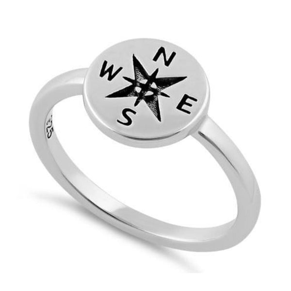Sterling Silver Compass Ring Boho Casual Jewelry Size 6