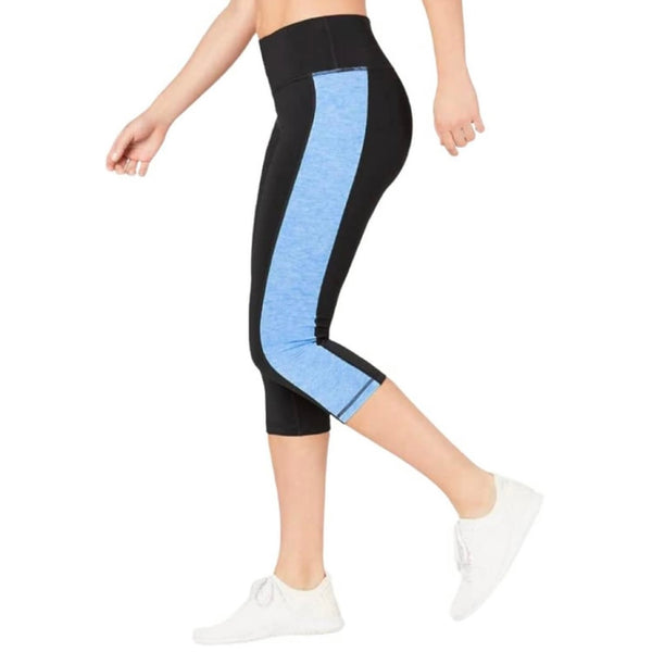 Ideology Women's Colorblocked Cropped Leggings Noir Victorian Blue Size Small