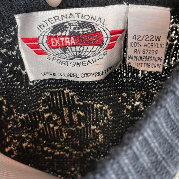 Vintage International Sportswear Metallic Floral Sweater