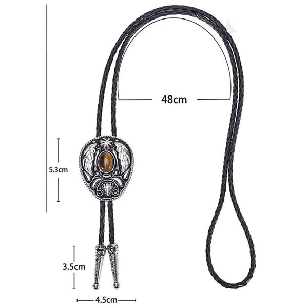 New Vintage Style Bolo Tie Western Leaf Design Rustic
