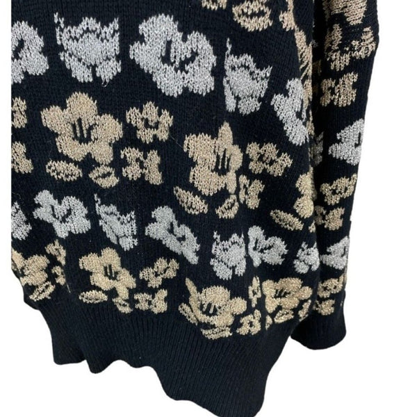 Vintage International Sportswear Metallic Floral Sweater