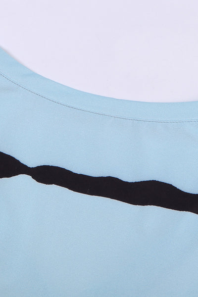 Striped Colorblock V Neck Plus Size Tank