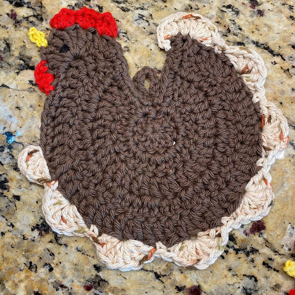 Crochet Chicken Pot Holder- Farmhouse Decor
