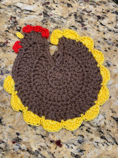 Crochet Chicken Pot Holder- Farmhouse Decor
