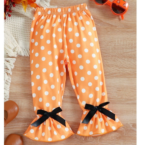 Fall Pumpkin Polka Dot Set