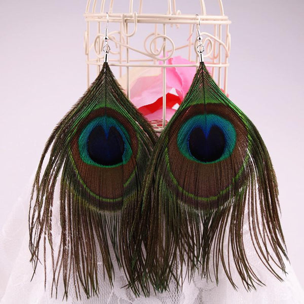 Womens Feather Dangle Fashion Earrings