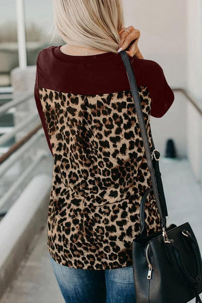 Leopard Splicing Long Sleeve