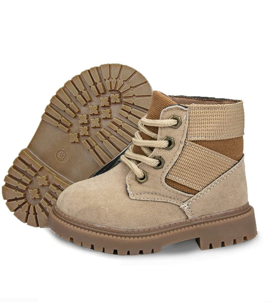 Lace Up Tan Toddler Boots