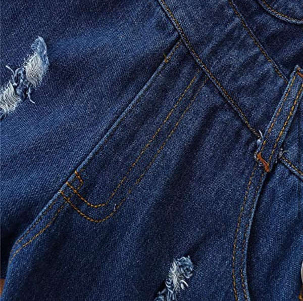 Girls Tiered Denim Bell Bottom Overalls