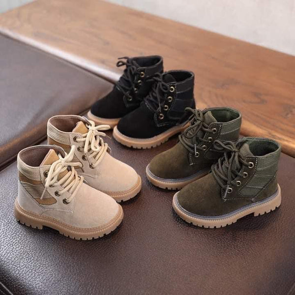 Lace Up Tan Toddler Boots