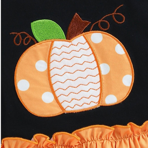 Fall Pumpkin Polka Dot Set