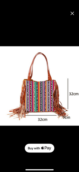 Western Fringe Purse 13.3x13.7"