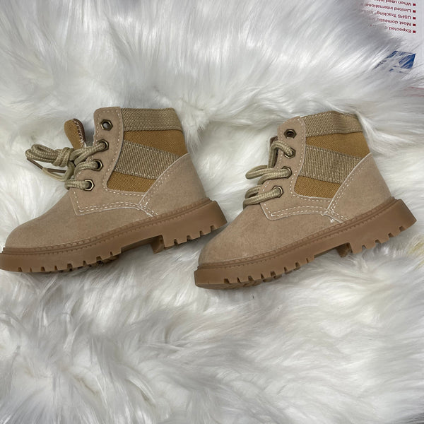 Lace Up Tan Toddler Boots